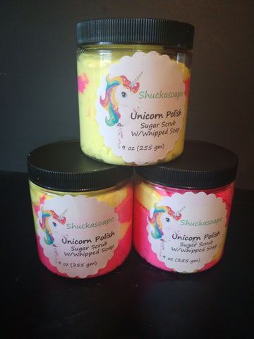 Unicorn Polish whipped soap sugar scrub